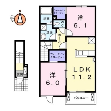 クレール・ココア II 203の間取り図