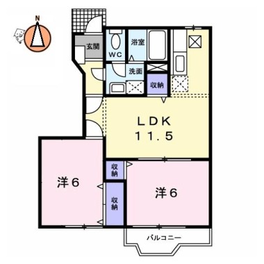 サンシティー国府A 102の間取り図