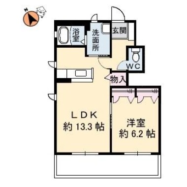 シャルマン高洲I番館 102の間取り図