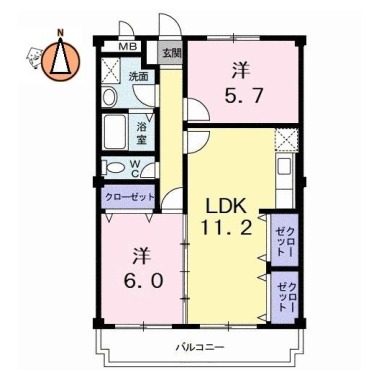 エトワール北矢三 303の間取り図