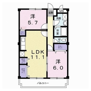 エトワール北矢三 405の間取り図