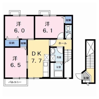 ハッピースクエアー II 202の間取り図