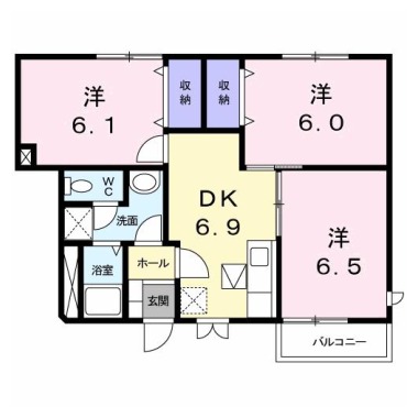 ハッピースクエアー III 103の間取り図