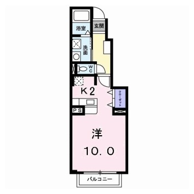 シャン・ド・フルール B 102の間取り図
