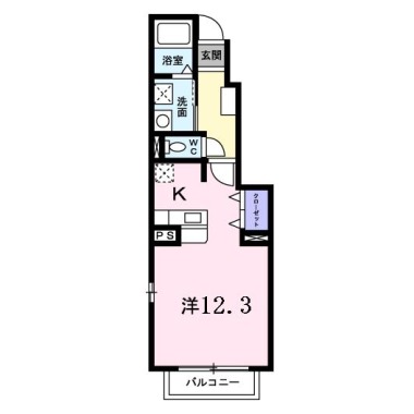 シャン・ド・フルール B 103の間取り図