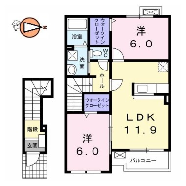 ヴィラージュ 203の間取り図