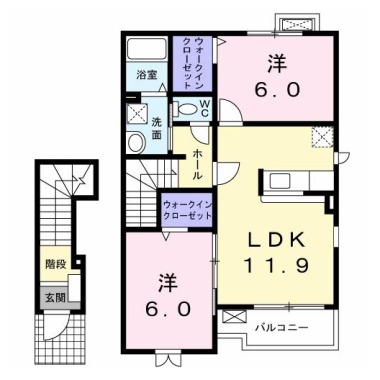 ヴィラージュ 205の間取り図