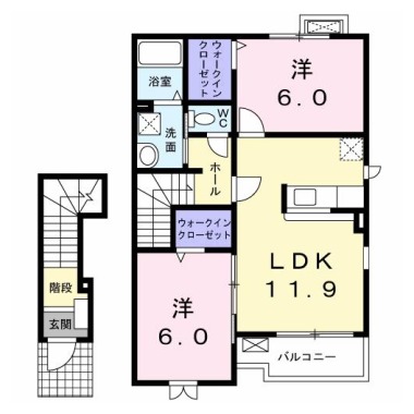 ヴィラージュ 205の間取り図