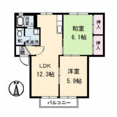 シャーメゾン大原 A棟 A205の間取り図