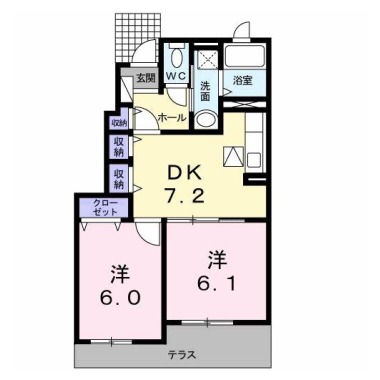 ルピナスB 102の間取り図