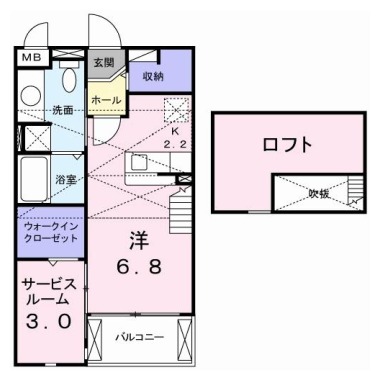 EKARINA助任 201の間取り図