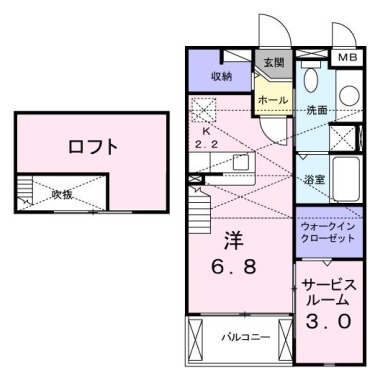 EKARINA助任 202の間取り図