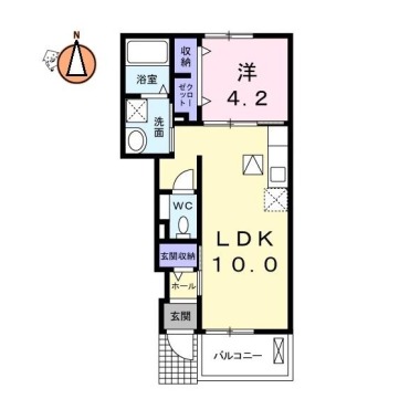 ルミナスあくい II 103の間取り図