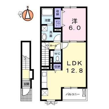 ルミナスあくい II 205の間取り図