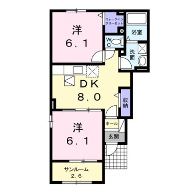 カレント内浜II 101の間取り図