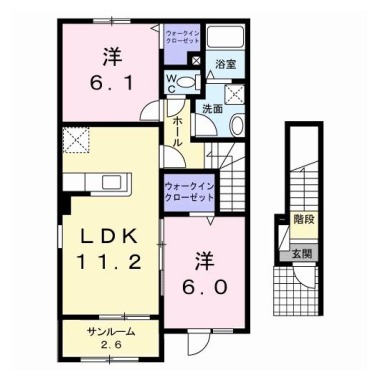 カレント内浜II 201の間取り図