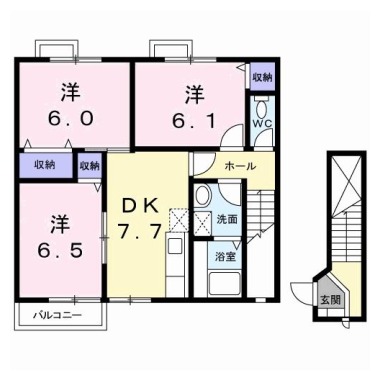 Vシャトー アロースリーIV 201の間取り図