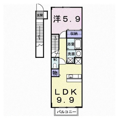 デュエル ミサキD 202の間取り図