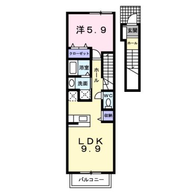 デュエル ミサキD 203の間取り図