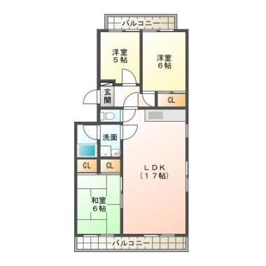 北佐古一番町 マンション 3LDK 303の間取り図