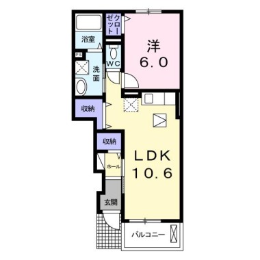 藍らんどこくふB 103の間取り図