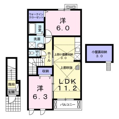 藍らんどこくふB 202の間取り図