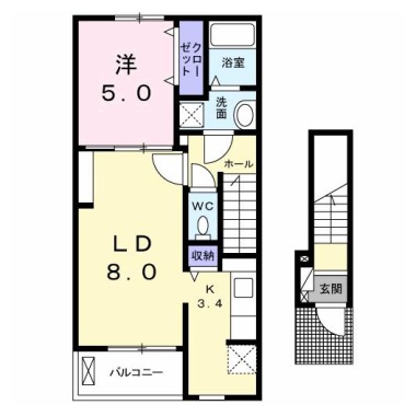 アンソレイユM．K 202の間取り図