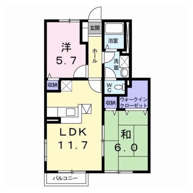 アビタシオン勝瑞J 103の間取り図