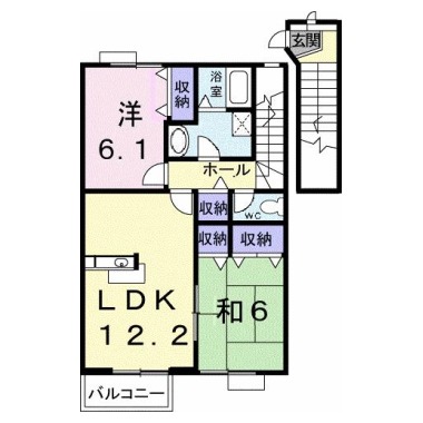 アビタシオン勝瑞J 202の間取り図