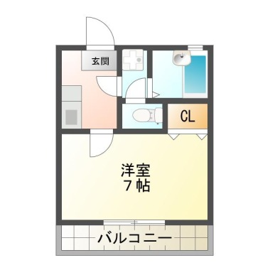 北矢三町 アパート 1K 202の間取り図