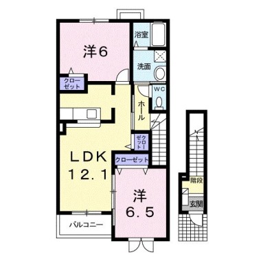 サンライズ貴園B 201の間取り図