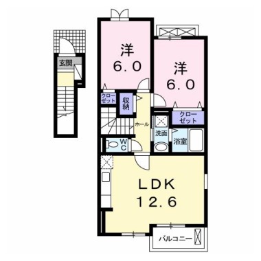 フレッシュハウス 幸 201の間取り図