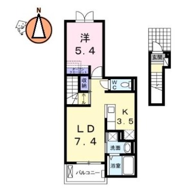 クラール蔵本 202の間取り図