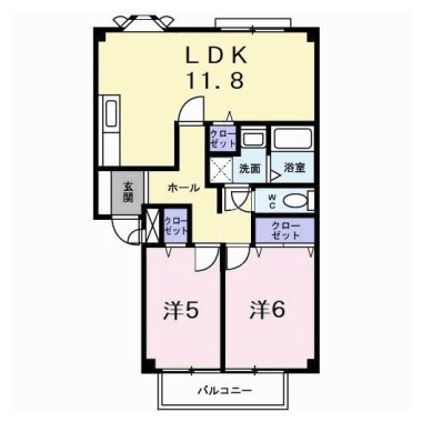シャルマン北島 B 202の間取り図