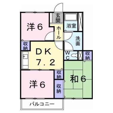 アビタシオン勝瑞A 105の間取り図