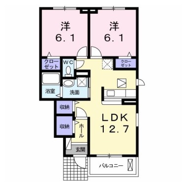 クレセント II 103の間取り図