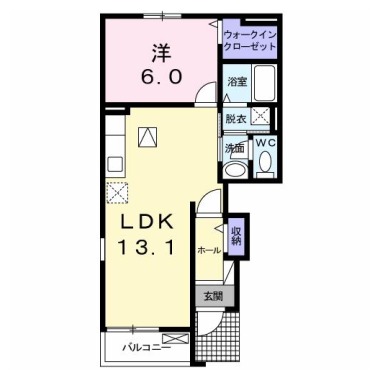 アンソレイエD 101の間取り図