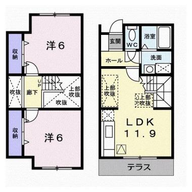 ビレッジあいC 102の間取り図