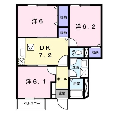 Vシャトー アロースリーVI 102の間取り図