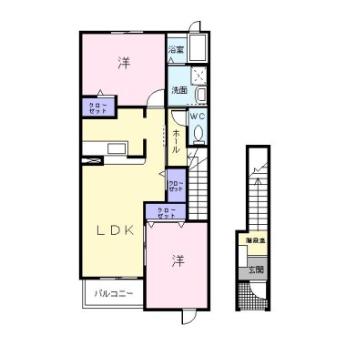 メルヴェイユー 202の間取り図