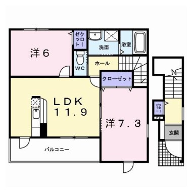 サンリット コアB 203の間取り図