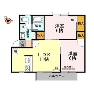 ファミール田宮 102の間取り図