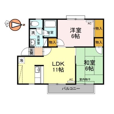 ファミール田宮 204の間取り図