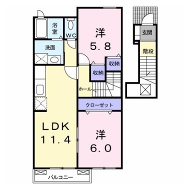 アグリーアブル レジデンス B 202の間取り図