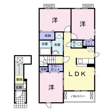 プラシード本浦 C 205の間取り図