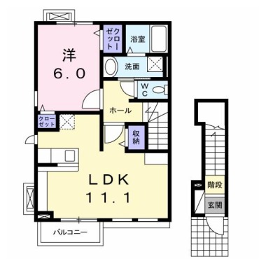 カレント内浜 201の間取り図