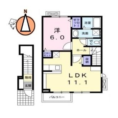 カレント内浜 202の間取り図