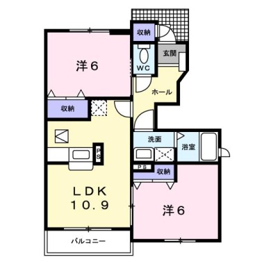 バーシア名賀 101の間取り図