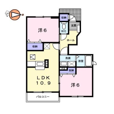 バーシア名賀 102の間取り図