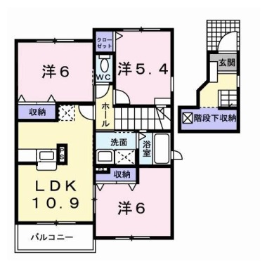 バーシア名賀 201の間取り図